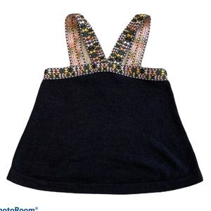 Madewell Embroidered Swing Sweater Tank Black XS